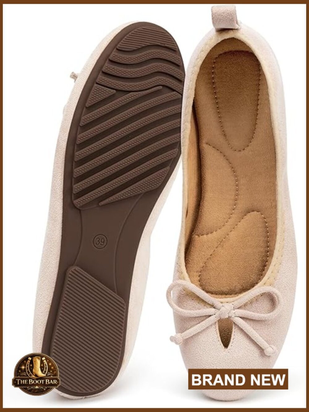 Women's Foldable Ballet Flats Bow Round Toe Memory Foam Comfort Slip On Shoes